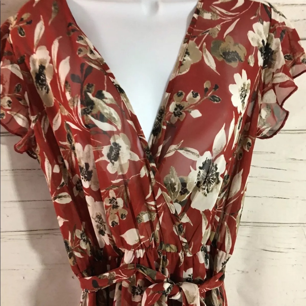 Kate & Lily Maxi Short Sleeve Floral Dress Size 8
